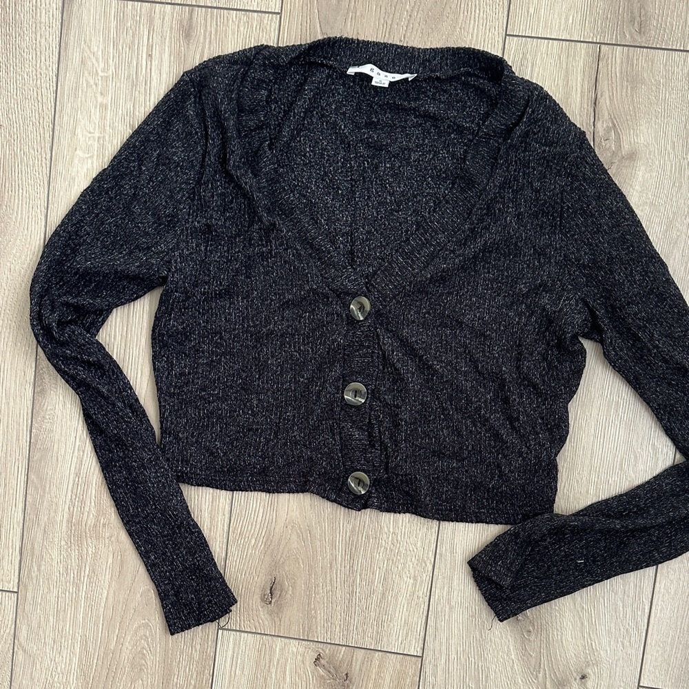 Black Button-Up Women's Sweater
